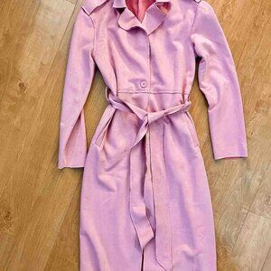 Women’s Faux Suede Trench Coat Dusty Rose by PRETTYGARDEN